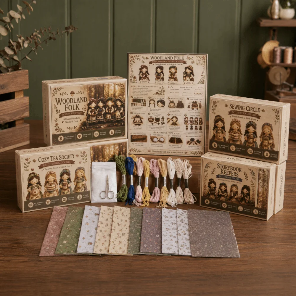 Pre-cut Fabric Handmade Patchwork DIY Kit Beginner-friendly with Guidance Patchwork Dolls Sewing Set Cotton-filled Decorative