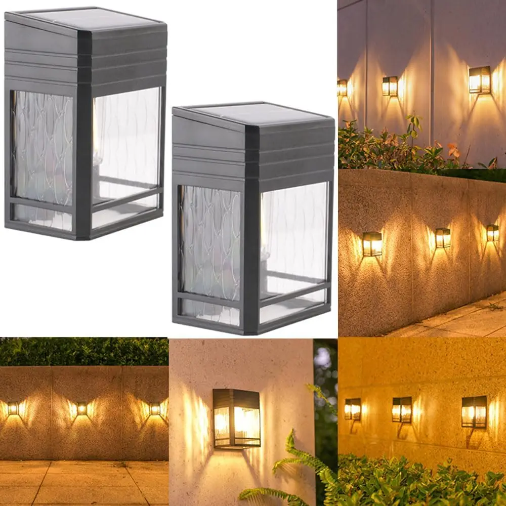 

Solar Wall Light Outdoor Deck Light Waterproof Solar Fence Powered with Tungsten Bulb for Garden Decor Yard Patio Doorpost 2Pcs