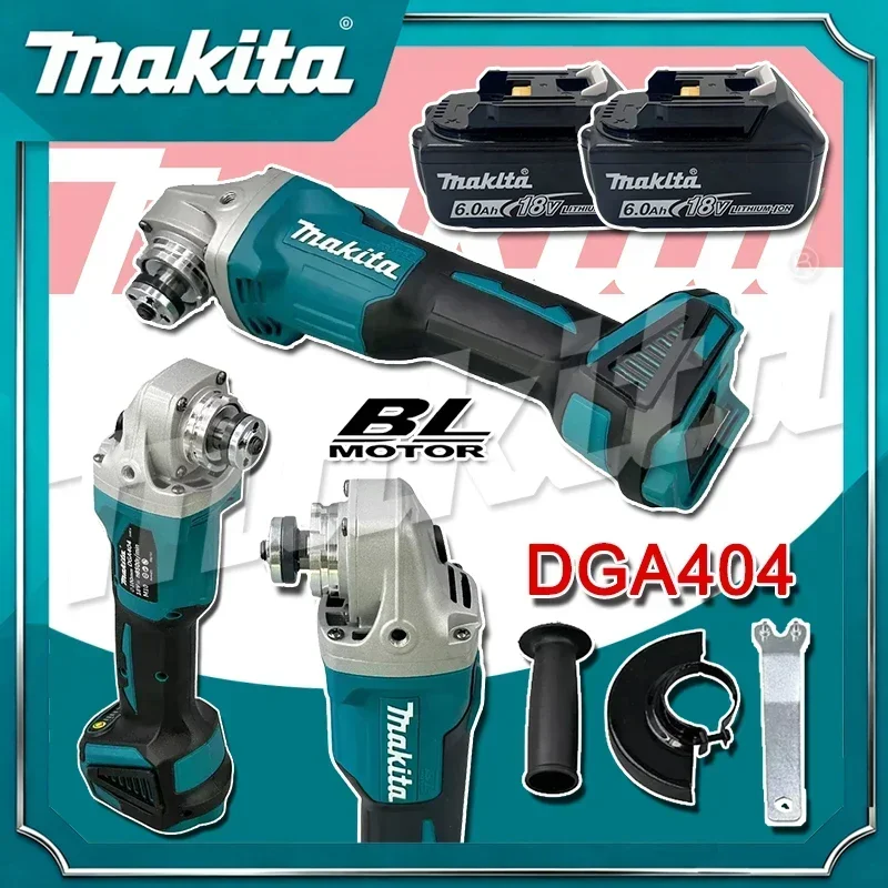 Makita DGA404 125mm/100mm Brushless Lithium Electric Angle Grinder Rechargeable Cutting Machine High Power Polishing Machine