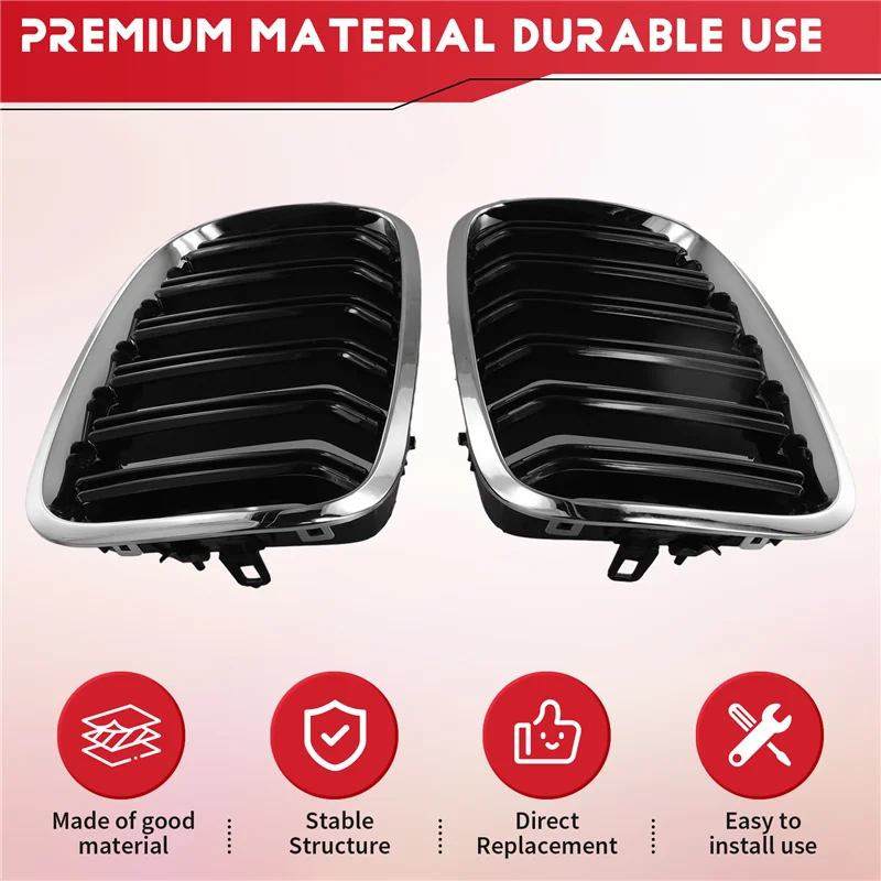 

A02Q-Автомобильная передняя решетка для почек для BMW E70 E71 X5 X6 2007-2013, двойные планки 51137157687 51137157688