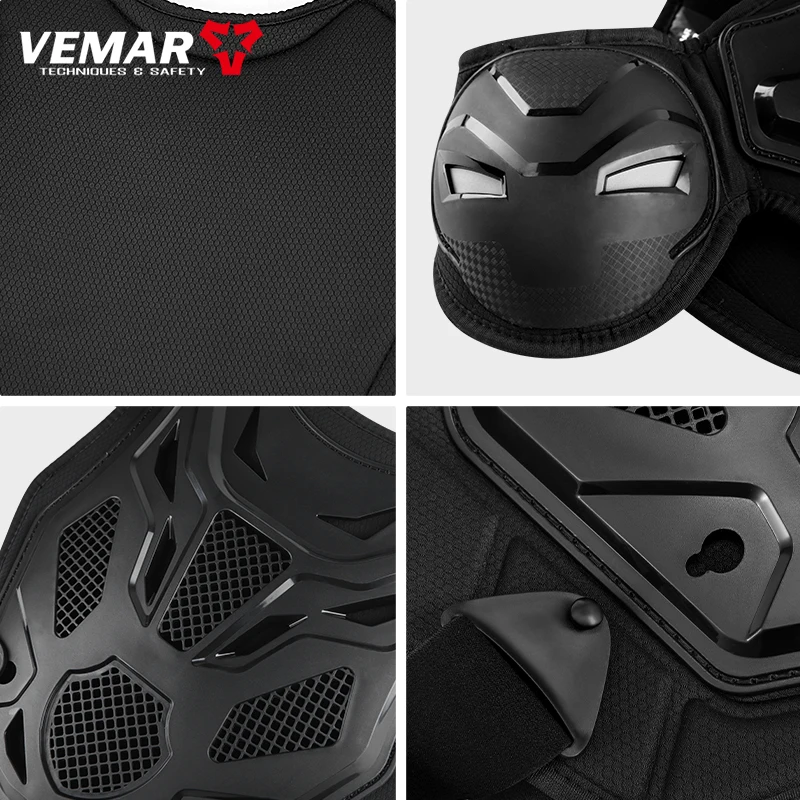 Kids Children Motorcycle Armor Vest 5Pcs Knee Elbow Pads Motocross Off-Road Dirt Bike Protective Gear for Boys Girls