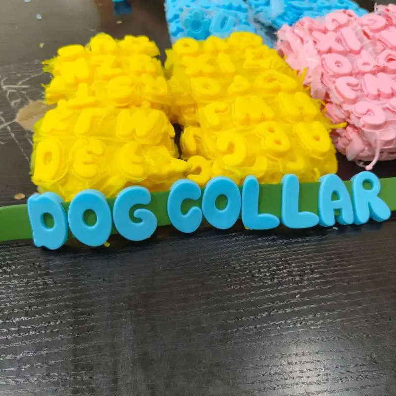 DIY Silicone Letter Charms Custom Dog Name Decor Anti-Fall Waterproof Fit for Thick Thin PVC Pet Collars