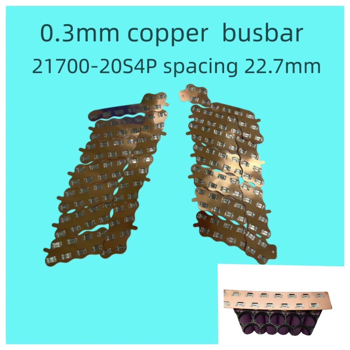 20S4P Electric Vehicle Lithium Battery Copper-nickel Bar 72V20AH Battery Combination Copper Busbar 21700 With Spacing Of 22.7mm