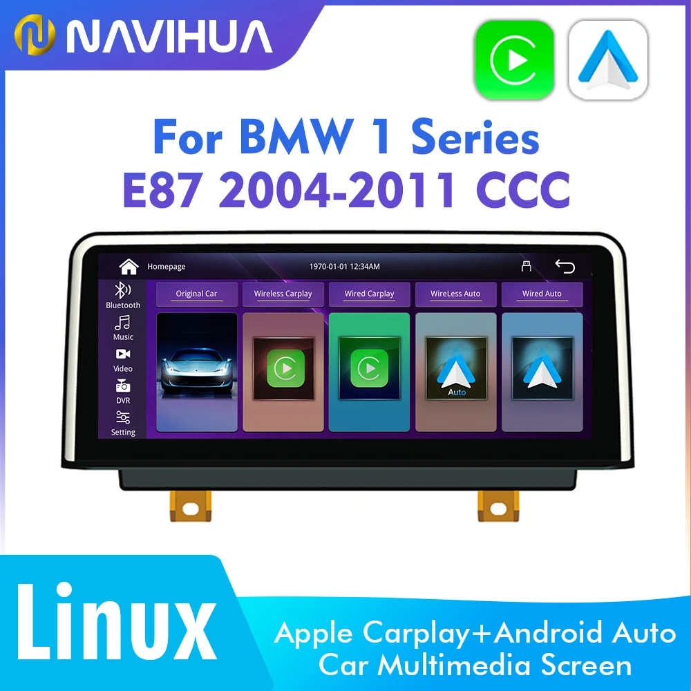 Navihua New Design Linux System Car Radio Auto Player With Apple Carplay Car DVD Player For BMW 1 Series E87 CCC F20 NBT System