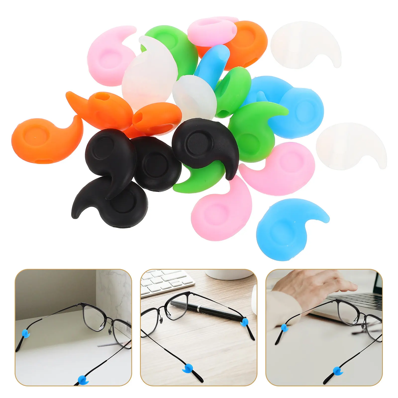 

12Pairs Silicone Eyeglass Anti-Slip Ear Grips Ergonomic Soft Non-Slip Glasses Anchors for Sports Daily Wear Sunglasses Men