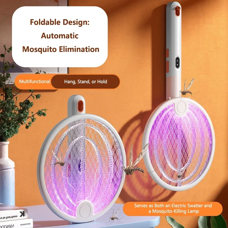 Lenovo 2-in-1 Foldable Electric Mosquito Swatter Home Usb Rechargeable Retractable Mosquito Killer LampMosquito Repellent New