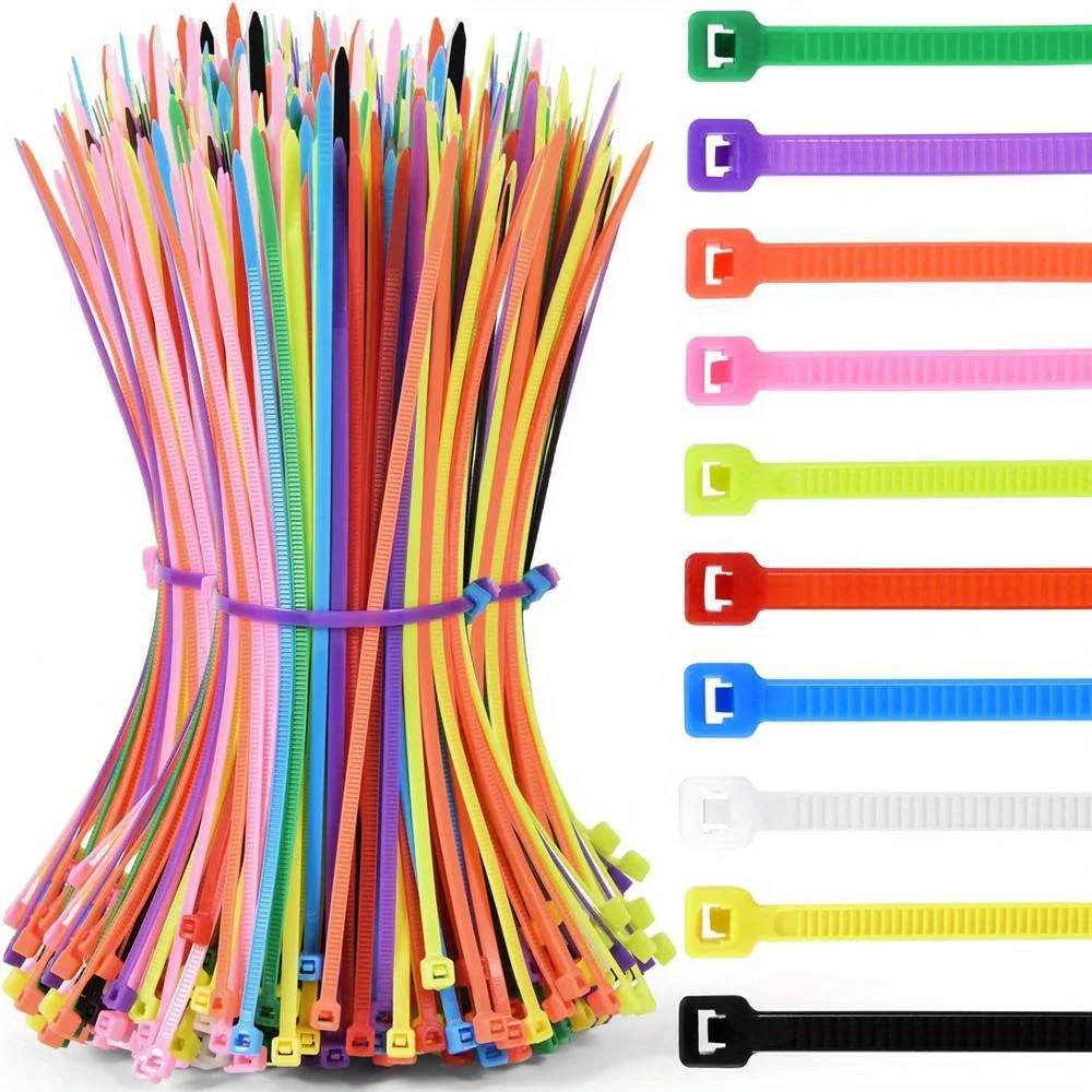 500/300/100pcs Colorful 4-Inch Nylon Zip Ties Ideal for Securing Cables Perfect for Use in Homes Gardens Garages And Workshops