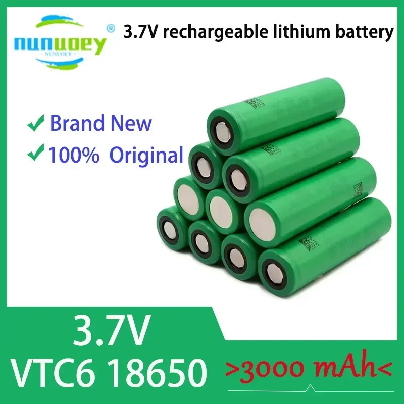 

2025100% New Original 3.7V3000 MAh Li Ion Rechargeable 18650 Battery for Us18650 Vtc6 20A 3000mah for Sony Toys Tools Flashlight