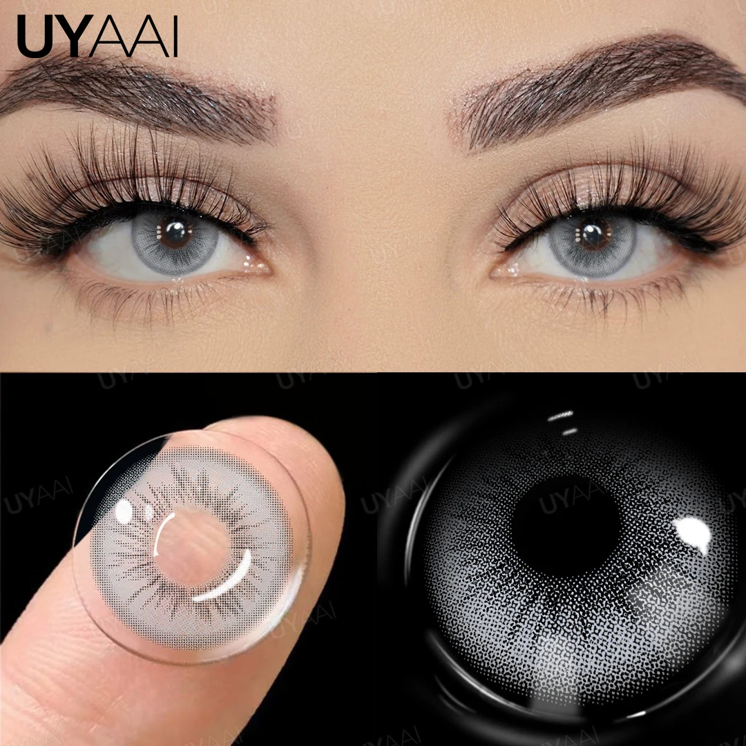 UYAAI 2024 New Colored Pupils for Eyes Blue Color Contacts Cosmetics Big Eyes Lenses y2k Pink Beauty Colored Lenses Purple Green