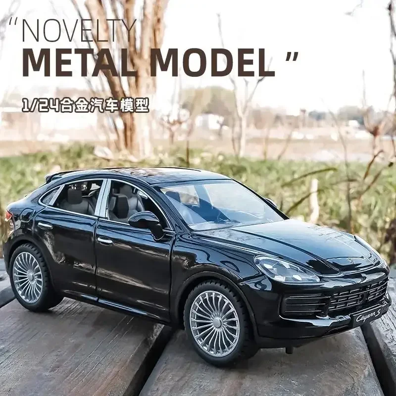 1:24 Porsche Cayenne S Turbo SUV, модель автомобиля из сплава, литая под давлением, металлическая игрушечная модель автомобиля, имитация звука, свет, коллекция, детский подарок F384