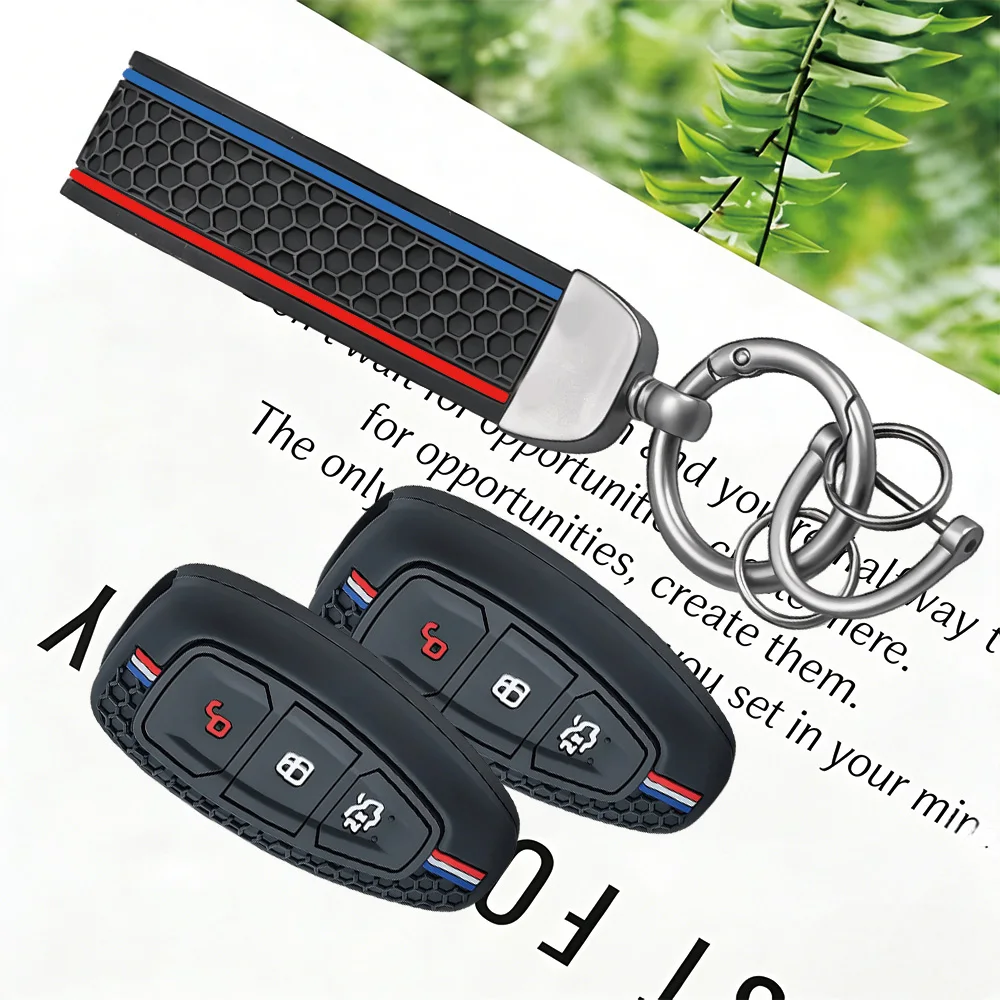 Car Key Pack for Ford ST Line Fiesta Focus Mondeo Ecosport Kuga Puma Edge Escape Metallic Silicone Car Key Fob Case Accessories
