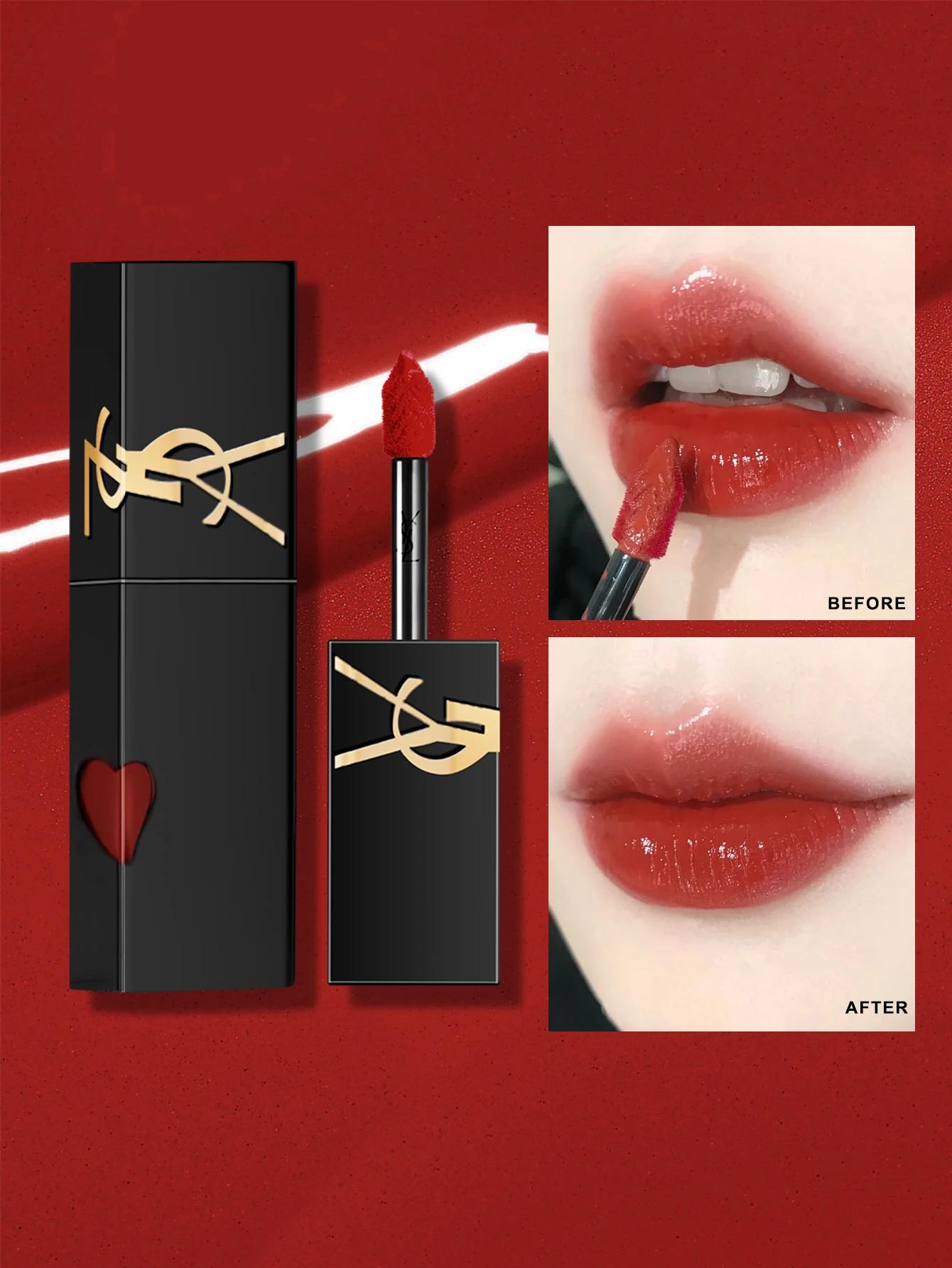 Yves Saint Laurent The Inks Vinyl Cream High Shine Lip Stain # 610-Nude # 416-Chili - 0,18 FL .OZ./5,5ML