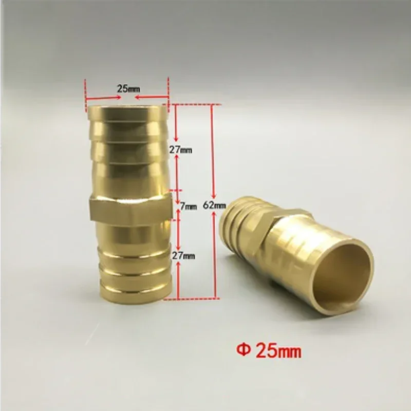 Brass 2 Way Straight Hose Barb Barbed Pipe Fitting Copper Coupler Connector Adapter for Air Fuel Gas Water 4 5 6 8 10 12 14 mm