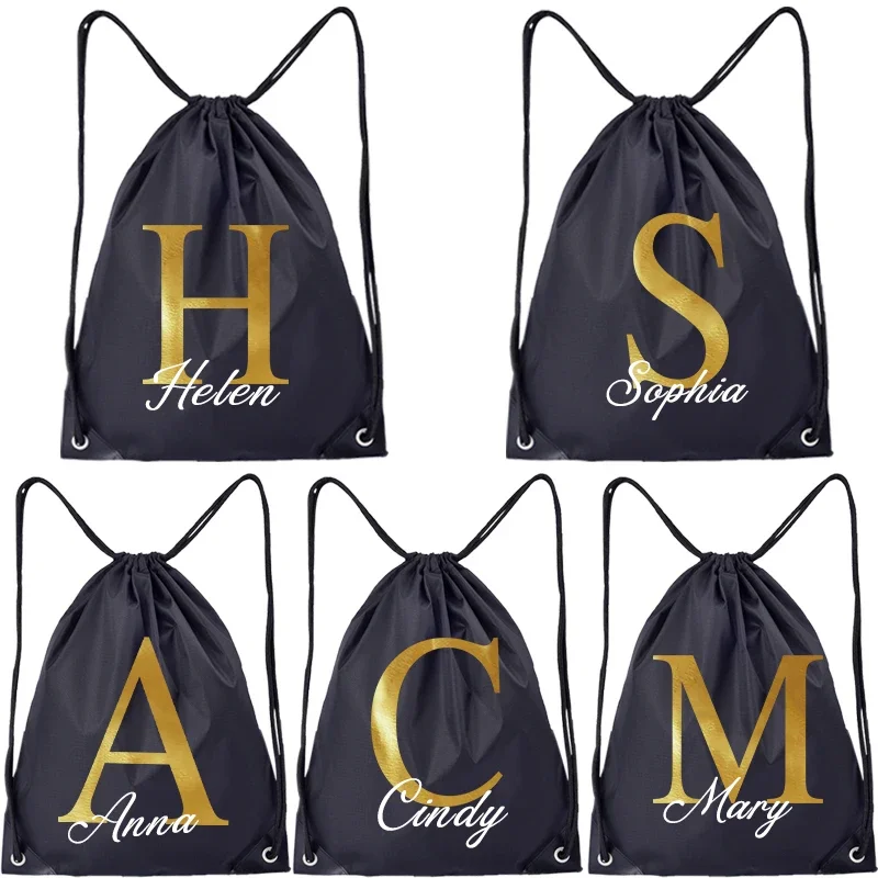 Custom Name Backpack Drawstring Storage pouch Drawstring Bags for Kids Summer Outdoor Portable String Bag Thicken Drawstring