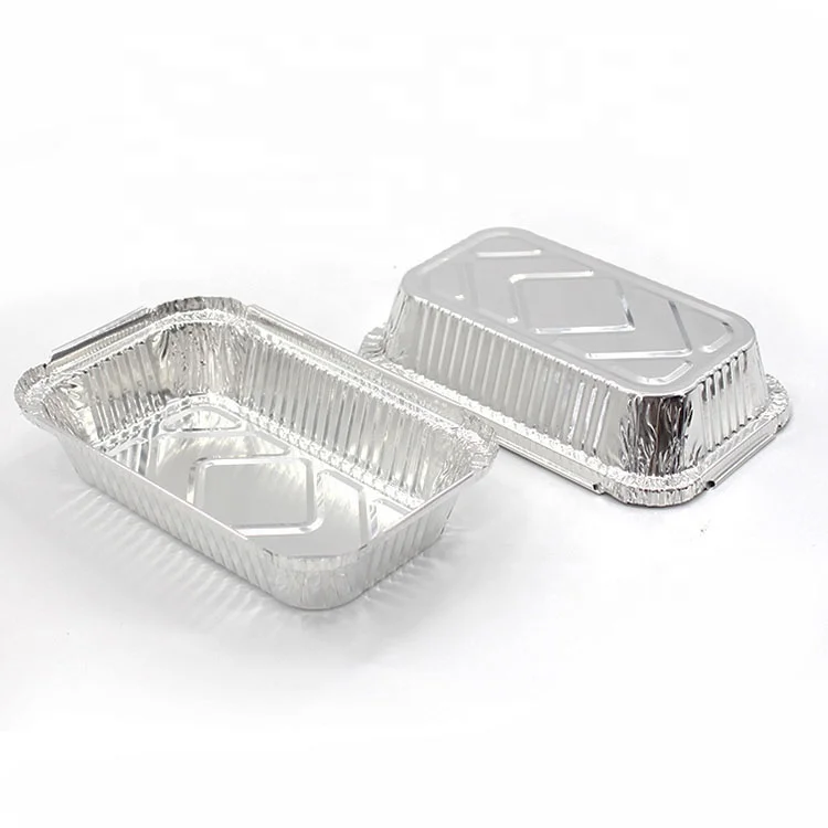 Wholesale Cheap Rectangular Foil Trays Low Price of Batch Disposable Aluminum Foil Food Container Cake Pans with Lids for Sale