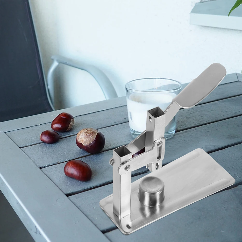 

Chestnut Opener Stainless Steel Push Type Nut Cutter Cross Clip Tool Silver Desktop Manual Kitchen Gadgets For Nuts Walnuts