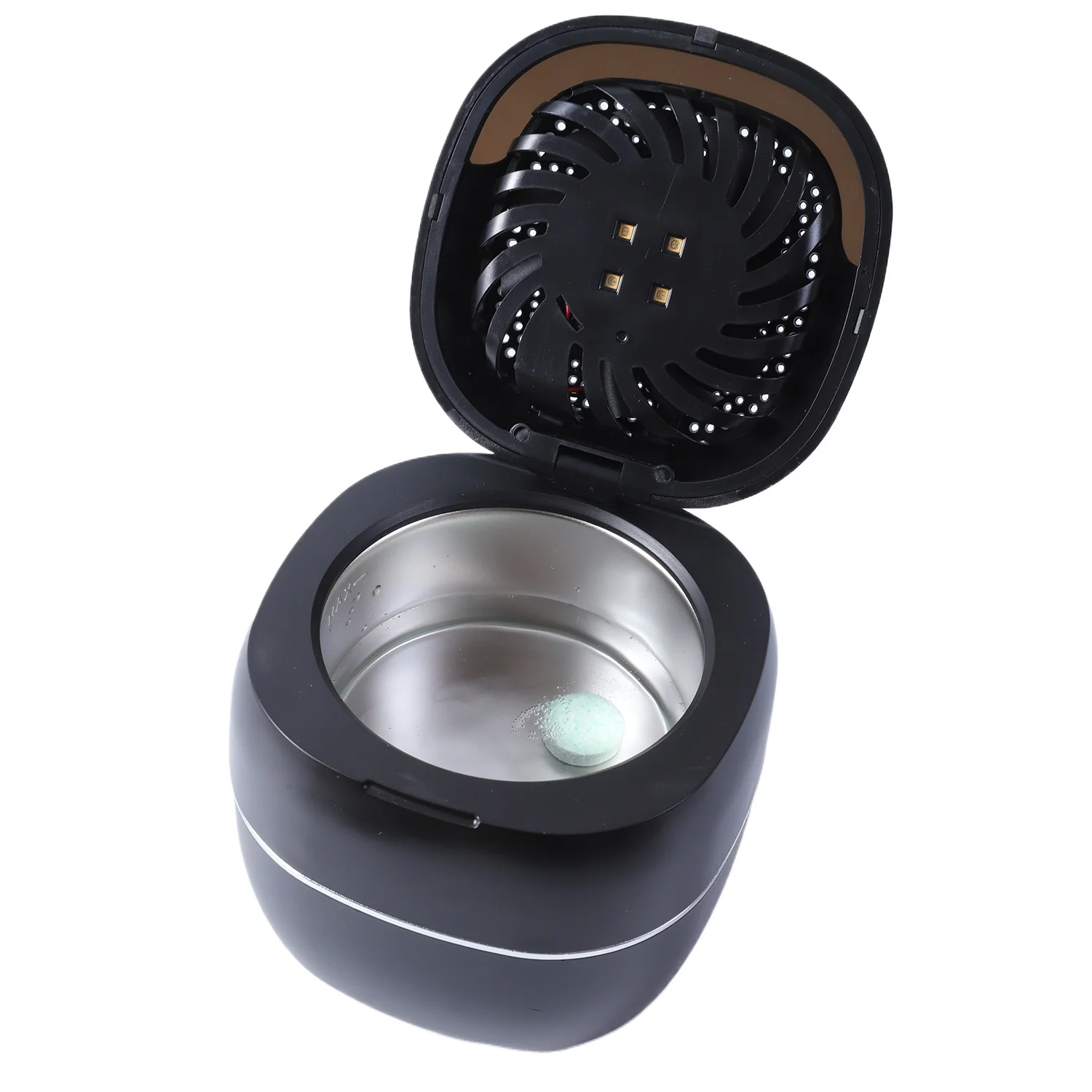 New Home Ultrasonic Cleaner for Retainer Jewelry Glasses Washer Built-in Battery 4 UV Disinfection Lamps 180ml