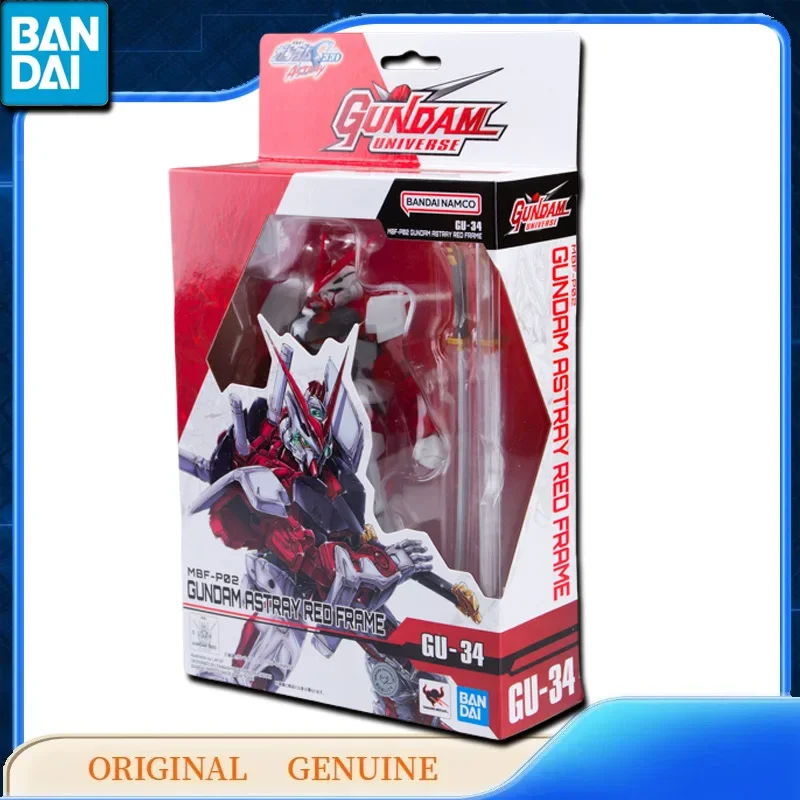 Bandai Original Genuine GUNDAM UNIVERSE MBF-P02 GUNDAM ASTRAY RED FRAME GU-34 Anime Action Figures Toy Kids Gift Model Ornaments