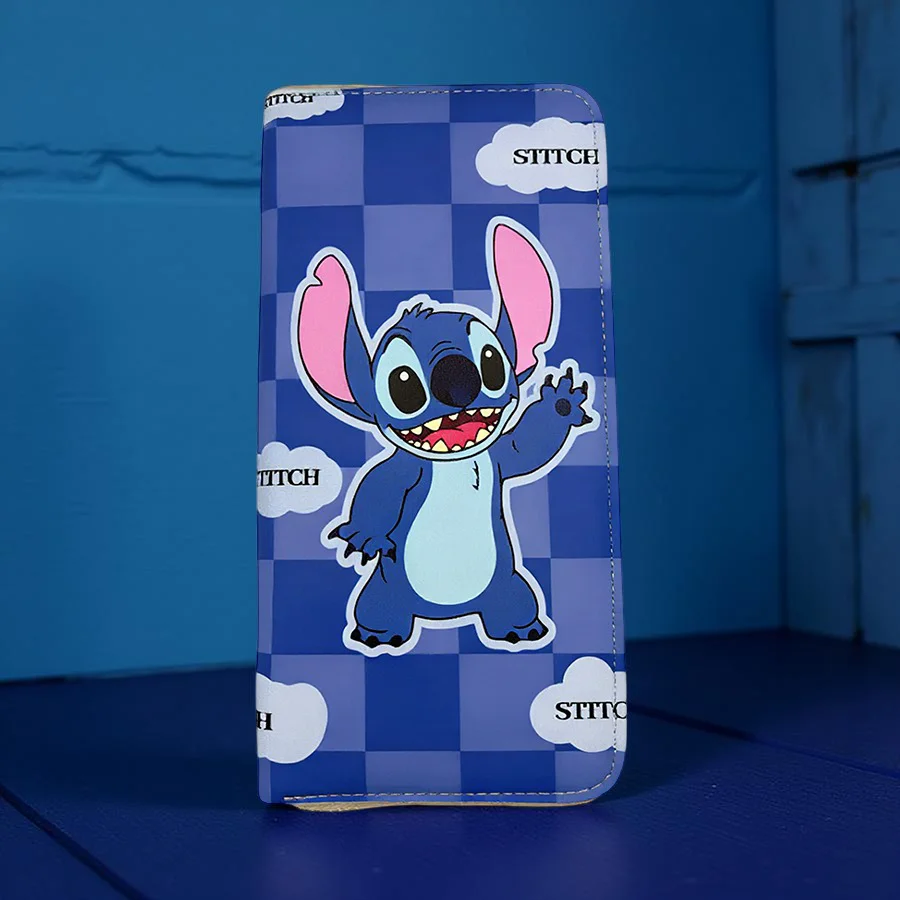 Stitch Multi-Card Long Wallet with Zipper Credit Card Wallet, ID Holder, Large Capacity for Coins & Cards, Durable Polyester