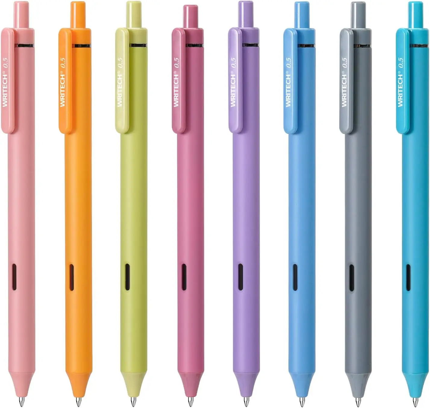 

0.5mm Retractable Gel Pens, 8 Colors Smooth Writing, No Bleed, Quick Dry, Fine Point for Journaling & Note Taking