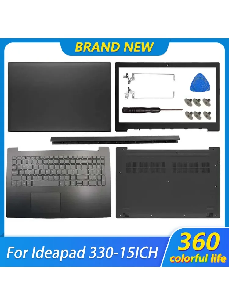 NOWE Do laptopa Ideapad 330-15ICH: Tylna obudowa LCD, Przednia ramka, Palmrest, Klawiatura, Dolna obudowa, Zawiasy, Pokrywa, Obudowa, Czarny, 15.6 cala — zdjęcie produktu 7