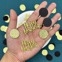 1Bag Happy New Year Round Paper Confetti For 2026 New Year Party Decoration Merry Christmas New Year Eve Table Confetti Supplies