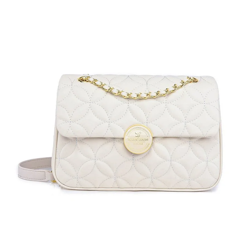 حقيبة كروس نسائية أنيقة مصنوعة من الجلد المطبوع بخشخشة، نمط باريس المكرر اليومي ​