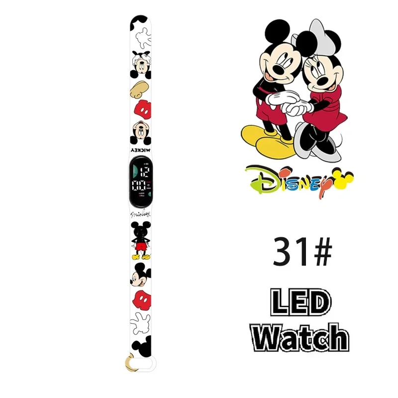 Disney-Montre électronique tactile pour enfants, Pepper Princess, LED, étanche, cadeau festif