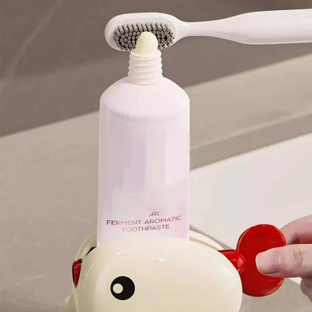 Cute Rotary Paste Dispenser Toothpaste Seat Holder Suction Cup Whale Toothpaste Squeezer Toothpaste Holder Bathroom Accessories