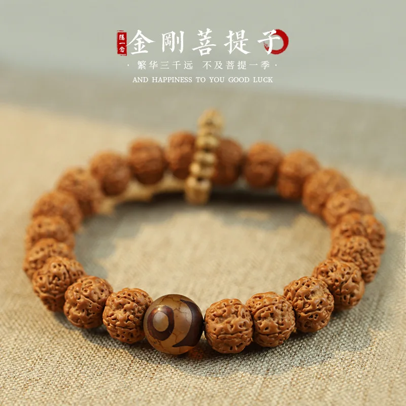 الطبيعية قسط صغيرة فاجرا سبحة صلاة النمط التبتي العقيق بودي الجبن سوار اليدوية