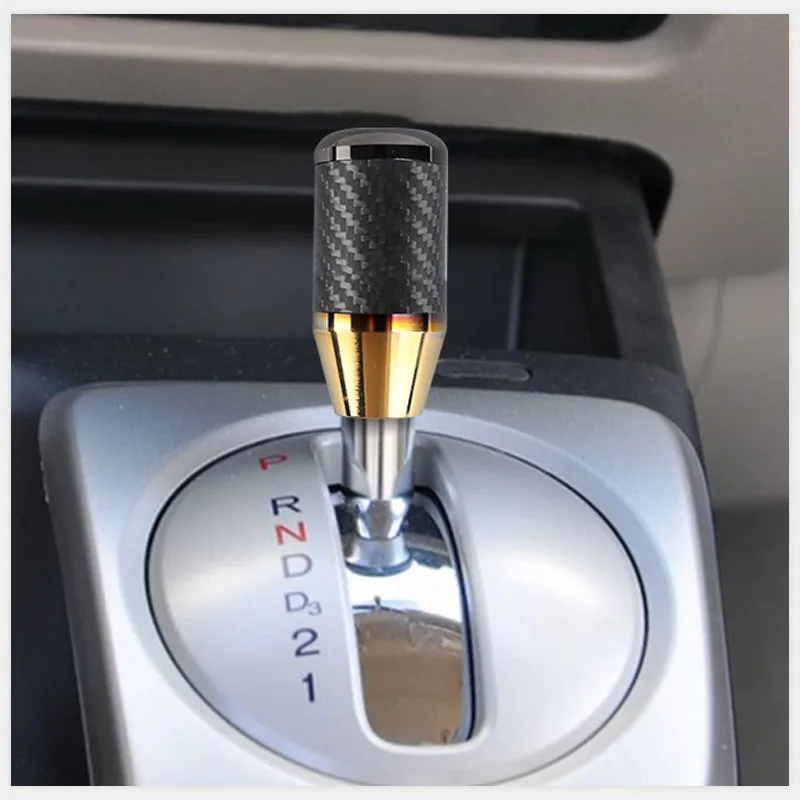 Carbon Fiber Car Gear Shift Knob Universal Automatic Manual Transmission Stick Shifter Lever Handle Auto Interior Accessories