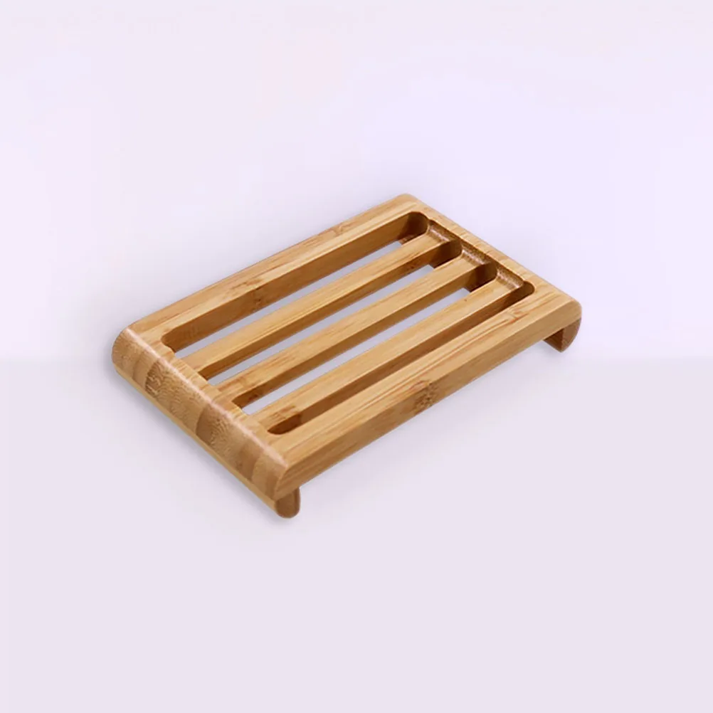 

2pcs Bamboo Dish Drain Box Bathroom Holder Soap Tray Eco-Friendly Water-Draining Household Organizer Sturdy Soap Case