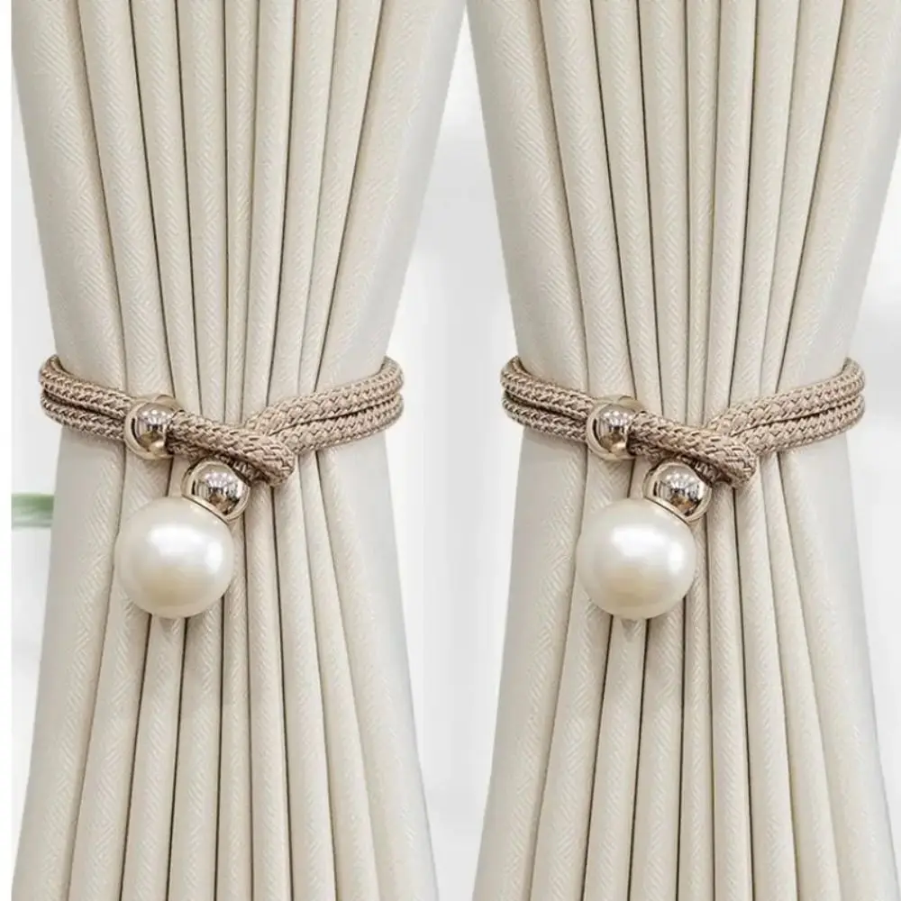 1PC Adjustable Pearl Curtain Clip Buckle Curtain Holder Pearl Binding Hook Home Decoration Accessories Curtain Tieback