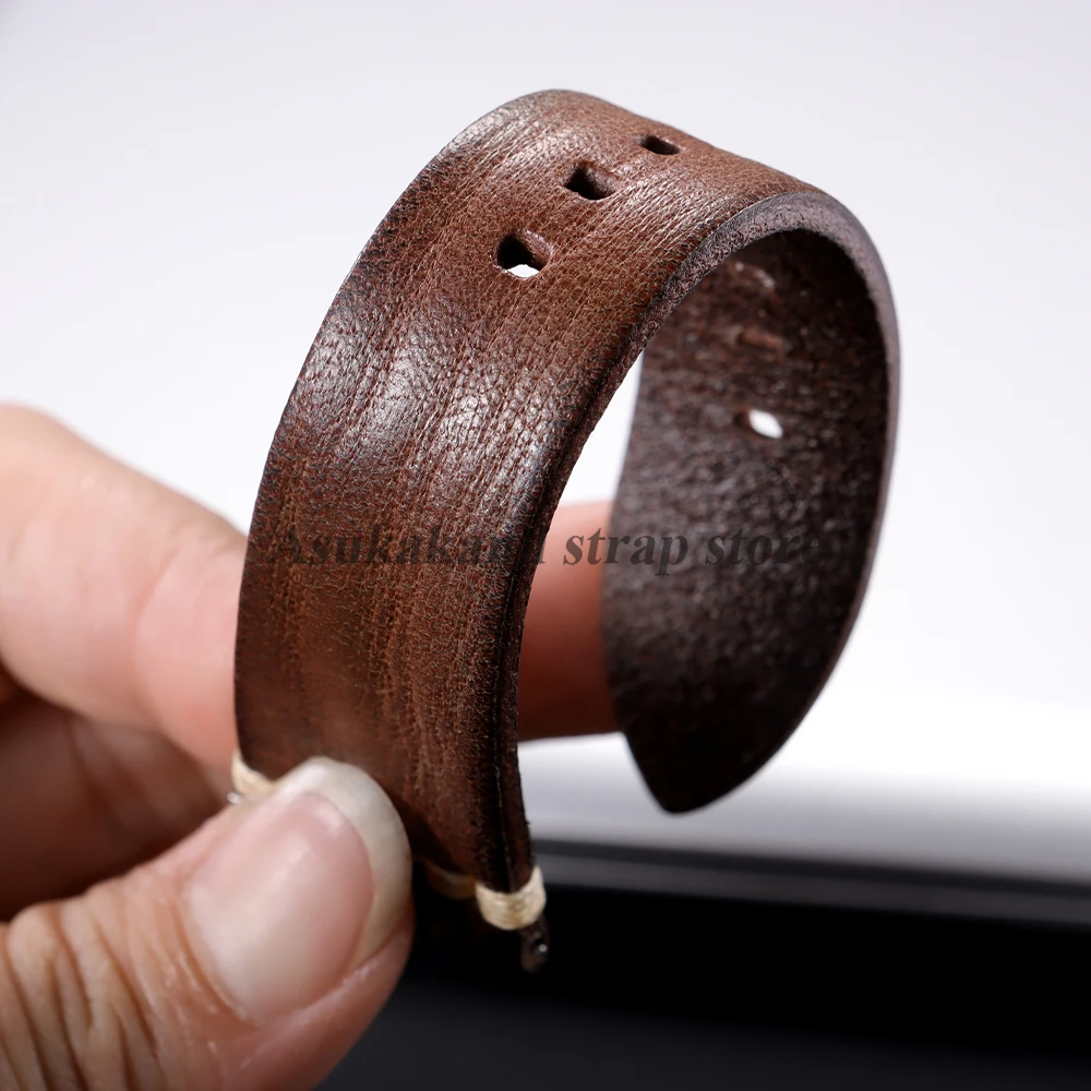 Кожаный ремешок ручной работы 18 мм, 20 мм, 22 мм, 24 мм, быстросъемный ремешок для часов Seiko, ремешок для часов Omega, браслет для умных часов, мужской и женский ремень