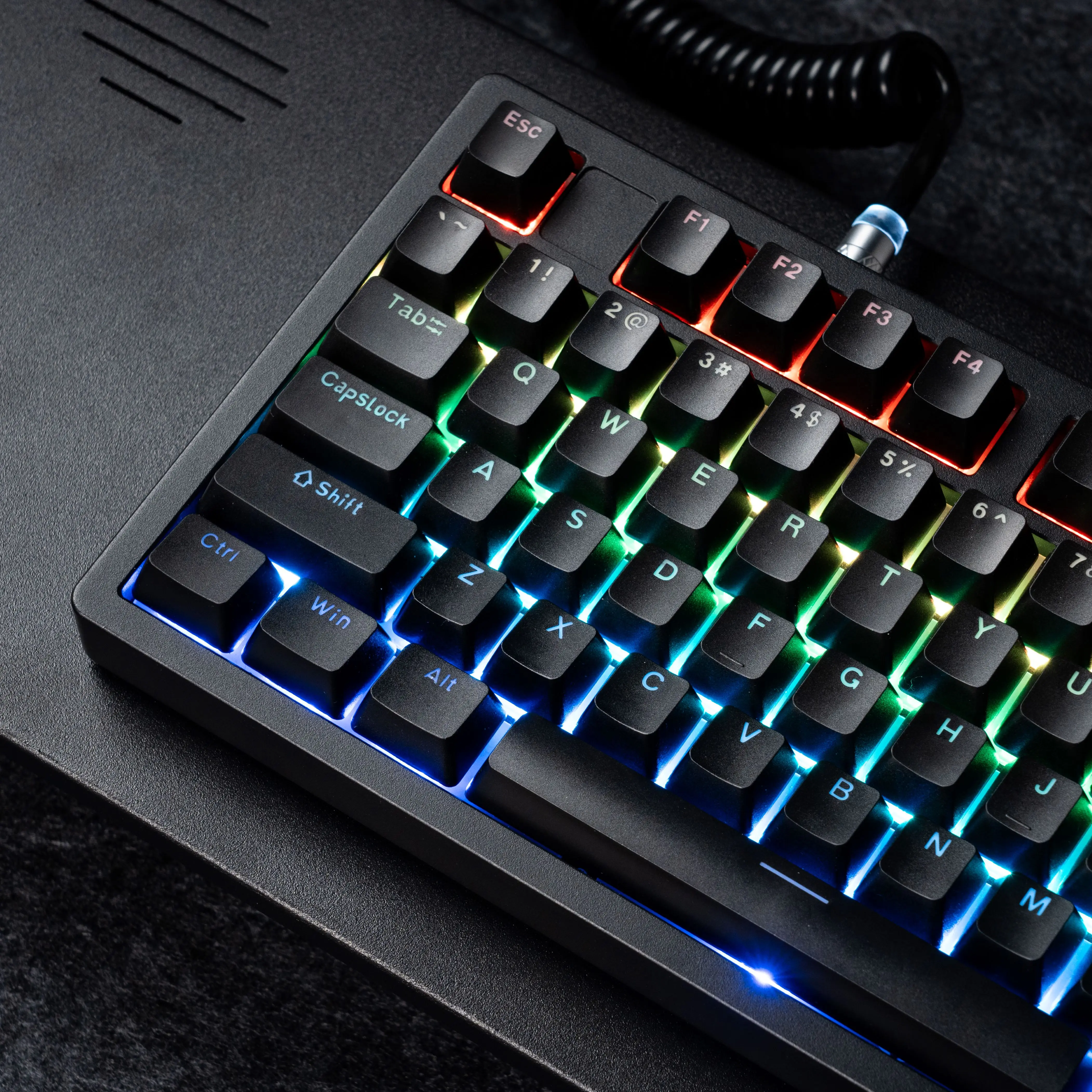 XVX Shine Through Keycaps PBT Double Shot White Keycaps OEM Profile 131 Keys Black