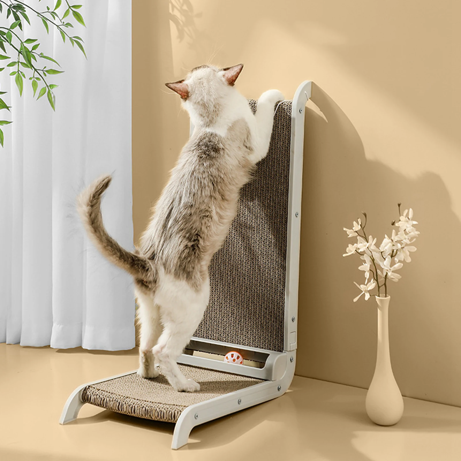 Pet Cat Scratching Board L-shaped Vertical Cat Scratcher Cardboard Scraper Claw abreaction Toy Kitten Corrugated paper Equipment