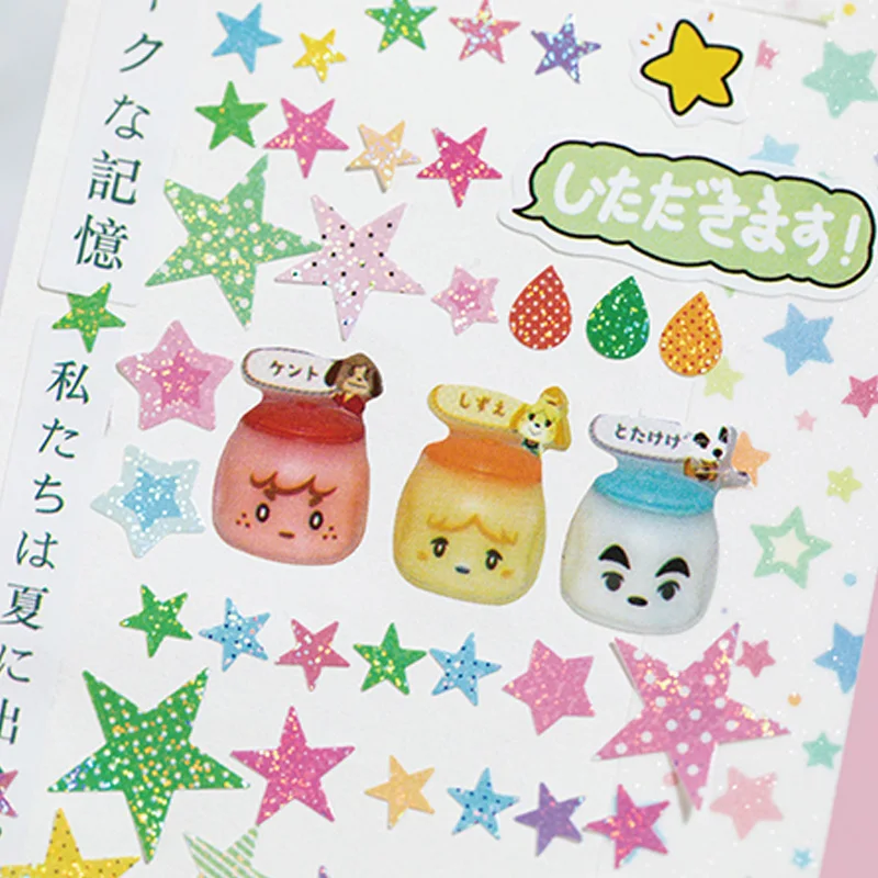 20sheets/bag Sticker Book Kawaii Cute Star Stickers Scrapbook Stationery DIY Journal Planner Decoration For Phone Case Notebook