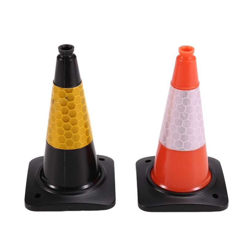 2PCS Simulation Road Cone Reflective Cone Model for 1/10 RC Crawler Car TRX4 1/14 RC Truck Tipper