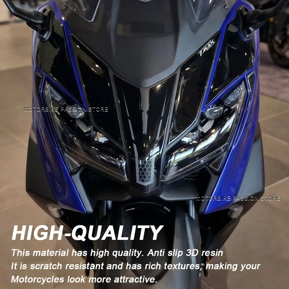 For TMax 560 tmax 560 Motorcycle Accessories Front Headlight Fairing Protective Sticker Epoxy Resin Sticker Gel 3D 2025-2026
