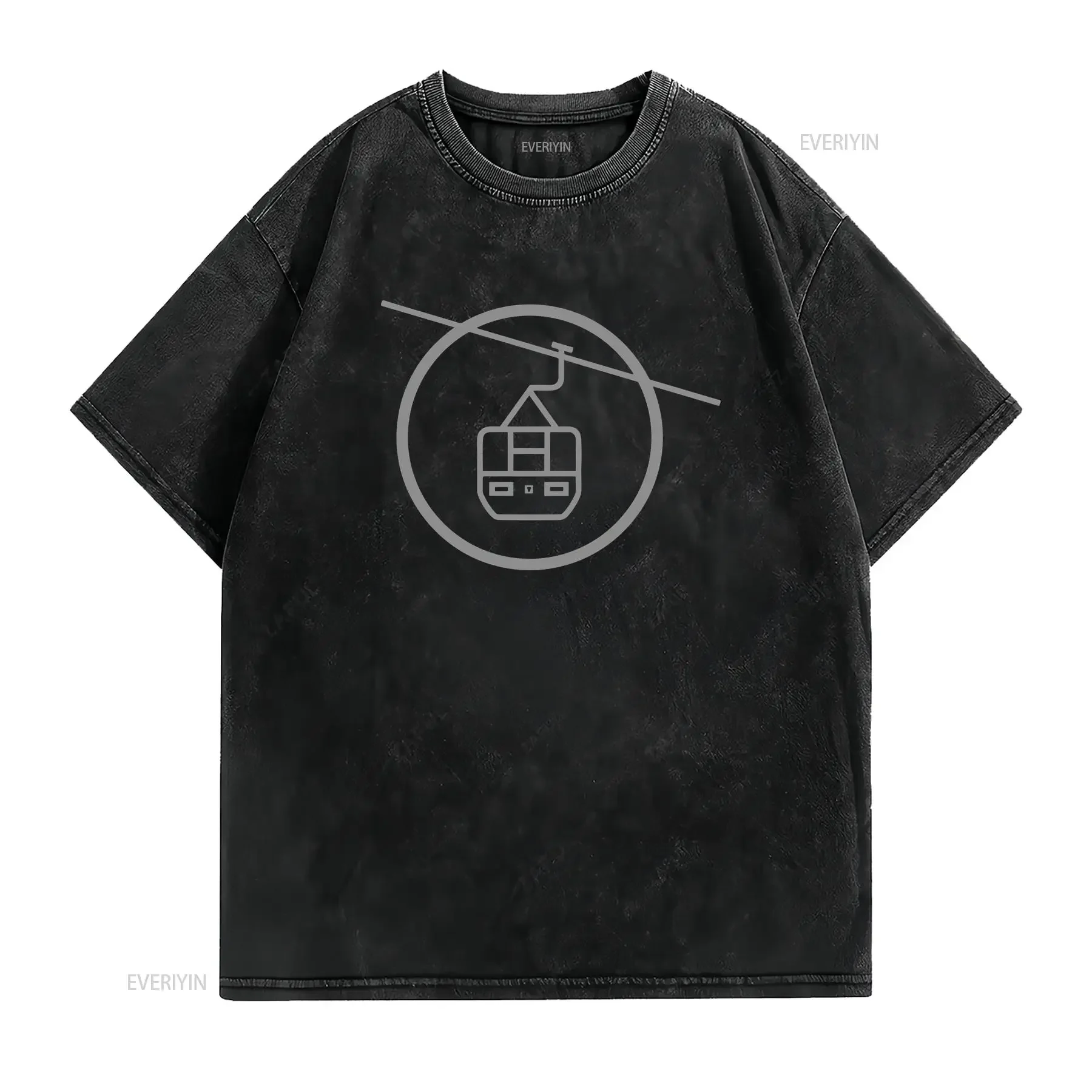 Gondola LifT T Shirt Ski s Snowboarding Apparel Snow Men's vintage Washed Unisex Breathable fashion Casual