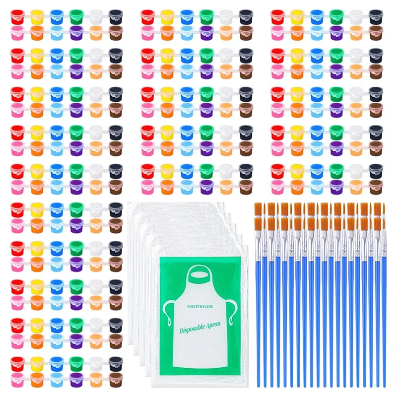 AP-20 Pack Acrylic Paint Jars 12 Colors Gouache Watercolor Craft Paint Container Strip Storage Home Classroom Partyfavors