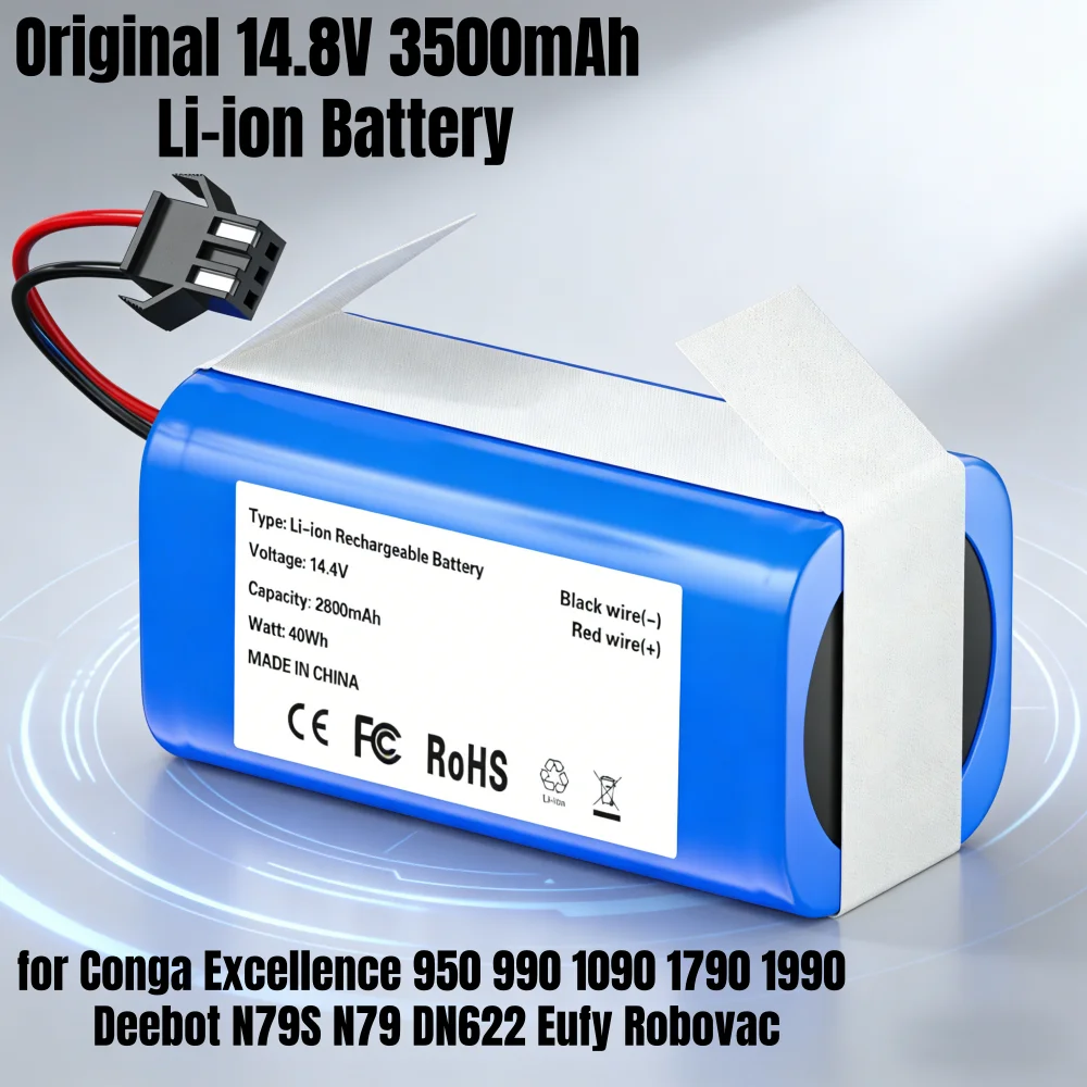 14.4V 3500mAh Li-ion Battery for Conga Excellence 950 990 1090 1790 1990 Deebot N79S N79 DN622 vacuum cleaner
