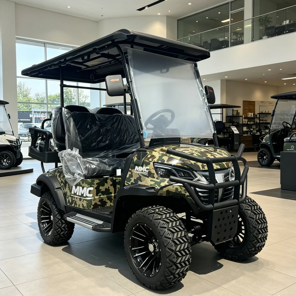 2026 Latest Design 4 Seater Electric Golf Carts Max 120Km 72V/48V Lithium Battery Sound Bar Speaker Electric Golf Cart Club Car