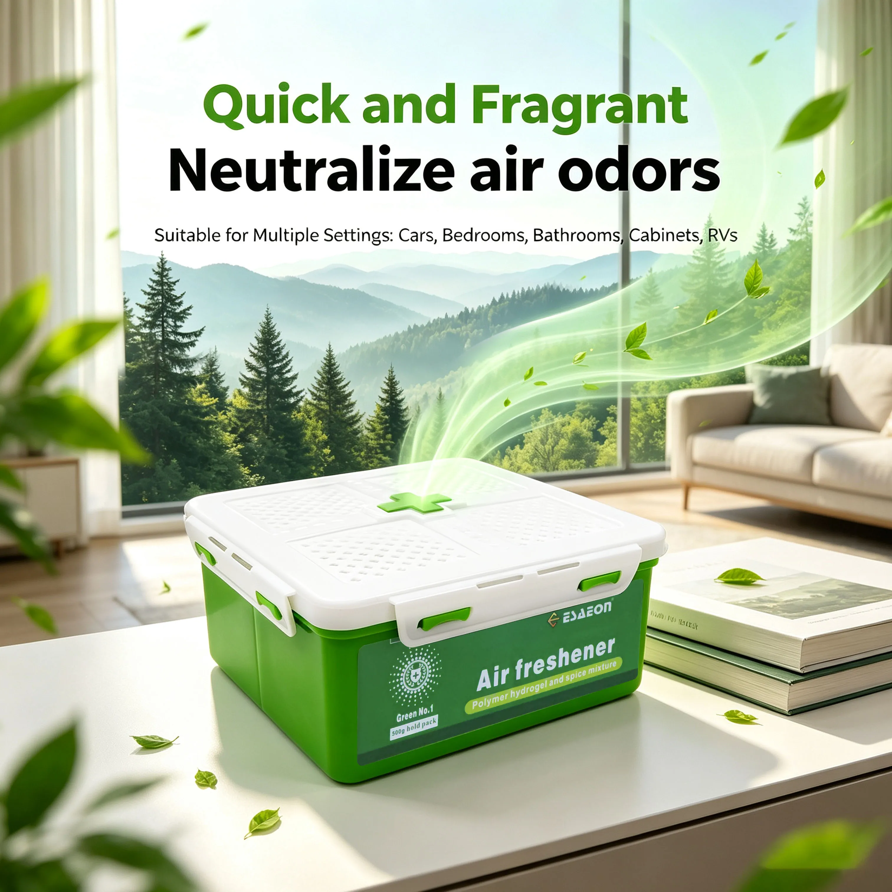 Automatic deodorizing solid air freshener suitable for cars, bathrooms, bedrooms, wardrobes, shoe cabinets, living rooms - 500g