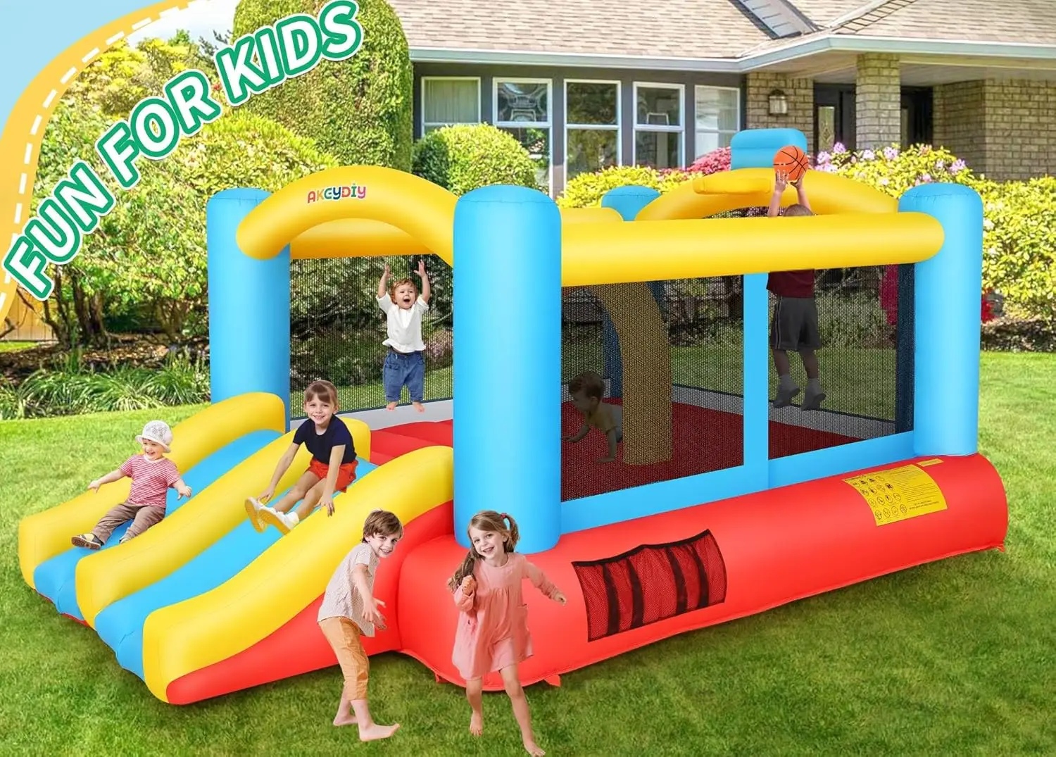 House,Inflatable Bounce House for Kids with Blower Included,Indoor/Outdoor Playhouse Kids Bouncy House for Backyard