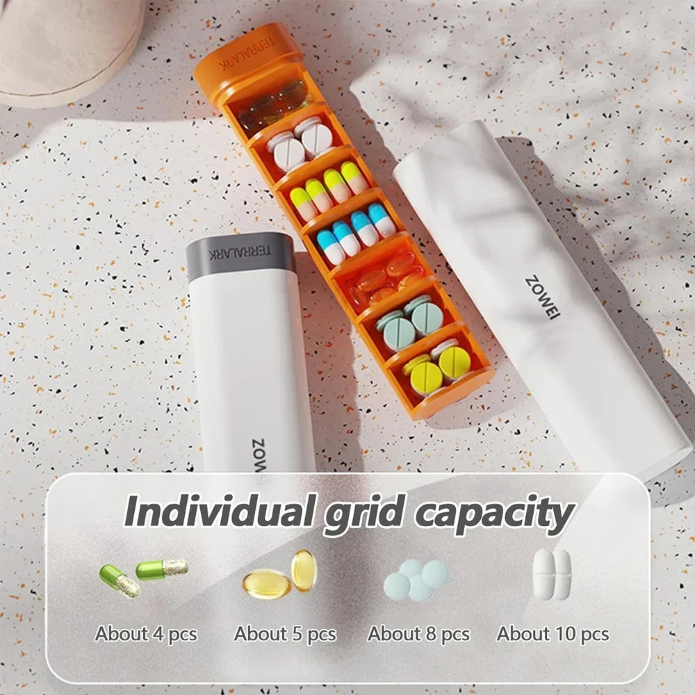 1Pcs Weekly Travel Pill Organizer Portable Pill Cases Box Organizer Cute Pill Holder To Hold Vitamins Pill Container Storage