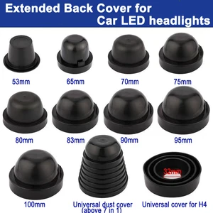 Carro led farol universal capa de poeira universal alongado e aprofundado capa de poeira lâmpada led especial capa poeira 10 principais vendas tampa farol azera - №7