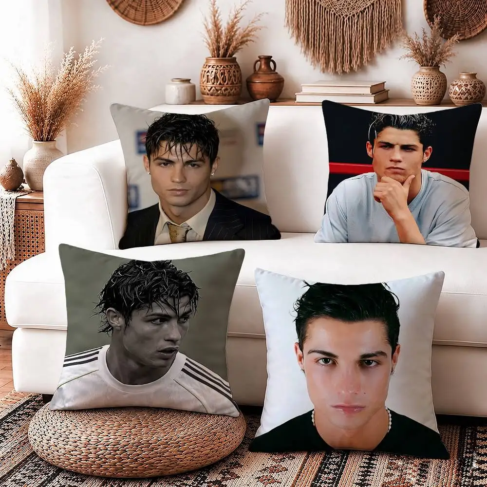 CR7-R-Ronaldo The GOAT Square Sofa Pillow Cover Solid Color Living Room Home Decor Cushion Case