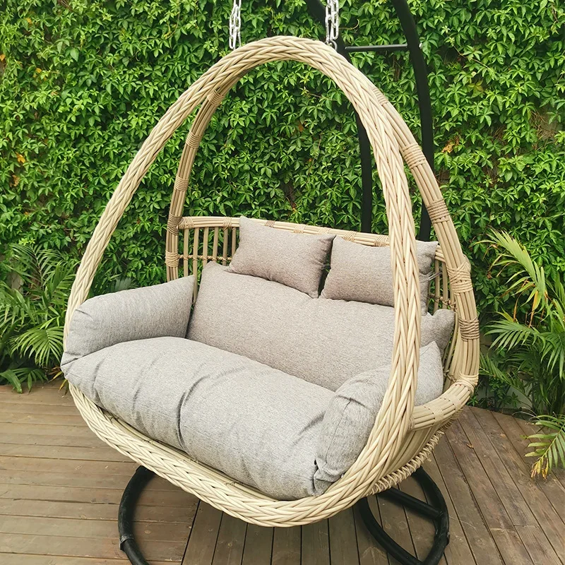 

Courtyard Outdoor Swing Basket Rattan Hanging Chair Double Home Balcony Lazy Swing Cradle Chair