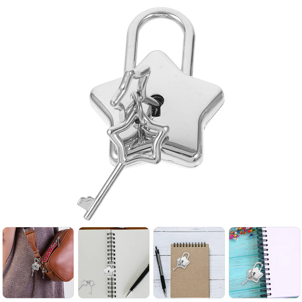 Pentagram Lock Laptop Padlock Star for DIY Outdoor Small Padlocks with Key Notebook